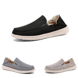 Free Shipping Men Women Running Shoes Anti-Slip Breathable Slip-On Soft Solid Flat Grey Black Cream Mens Trainers Sport Sneakers GAI