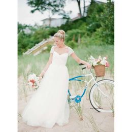 Bohemian Wedding Dresses Organza Brides Hot Sale Cheap Plus Size A-Line Beach Country Bridal Gowns Crystals Sweetheart 156 0510