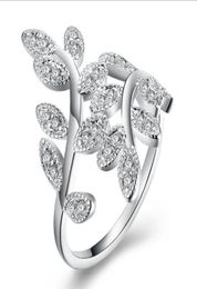 New leaf ring An olive branch silver plated 925 silver certification ring for female jewelry 9387559