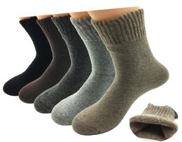 Whole 5 PairsLot New Fashion Thick Wool Socks Men Winter Cashmere Breathable Socks 5 Colors8075016