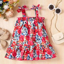 Girl Dresses Summer Girl's Camisole Skirt With Western-Style Printed Elastic Cute Baby Dress