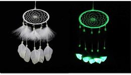 India Fluorescence Dreamcatcher with Feathers Noctilucous Wind Chimes Hanging Pendant Dream Catcher Fashion Wedding Christmas Gi3727542