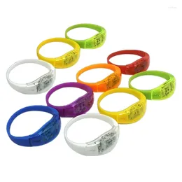 Party Decoration 10pcs Voice Control LED Light Bracelets Glow In Dark Supplies For Concerts