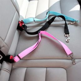 Dog Collars Car Seat Belt Safety Protector Travel Pets Accessories Leash Collar Breakaway Solid Harness
