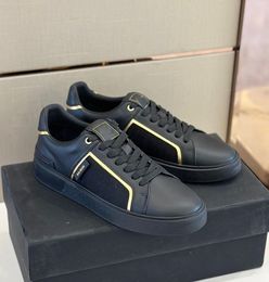 Famous 2024S/S Brand Men B-Court Sneakers Shoes White Black Navy Leather Trainers Chunky Rubber Outer Sole Party Dress Skateboard Walking EU38-46