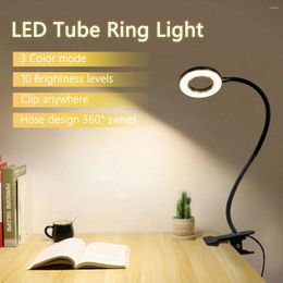 Table Lamps 48 LEDs Clip On Desk Lamp 360°Flexible Gooseneck Reading Light USB Eye-Caring Study Read Clamp Books Night