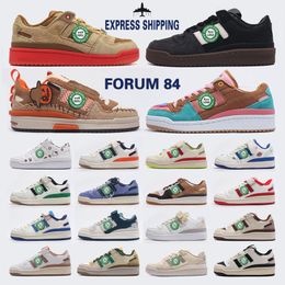 Designer Forum 84 Bad Bunny Knuckle Running Shoes Ace Sneakers Low Menens Damen Schuhe Hochwertige Tiger Sticked Black White Green Stripes Walking Sneakers