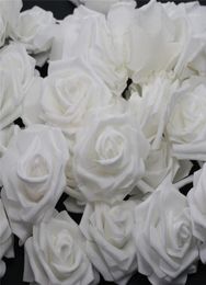 10pcs100pcs White PE Foam Rose Flower Head Artificial Rose For Home Decorative Flower Wreaths Wedding Party DIY Decoration14164307