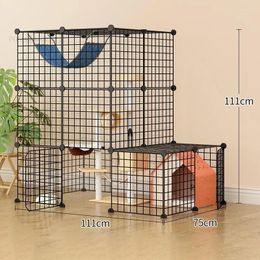Cat Carriers Super Large Free Space Wrought Iron Cages Luxury Villa Pet Products Indoor Home Assembly Cage House