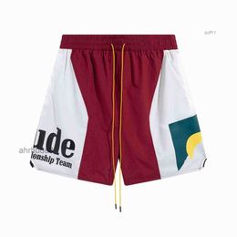 Mens Designer Swim Shorts Short Man Rhude Summer Fashion Beach Pants High Quality Streetwear Red Blue Black Purple p J41s 5WOP