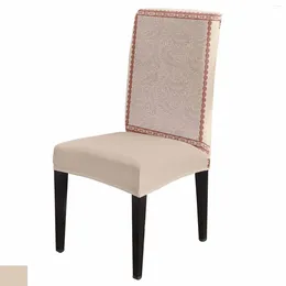 Chair Covers Leaves Retro Pattern Dining Spandex Stretch Seat Cover For Wedding Kitchen Banquet Party Case