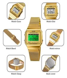 Wristwatches SKMEI 1639 Women Men Digital Sport Watch Chrono Waterproof Steel Watchband Small Dial Couple Gift Clock For Drop3547328