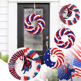 Decorative Flowers Independence Day Garland Red White And Blue Wreath Five Large Door Wreaths For Front Outside