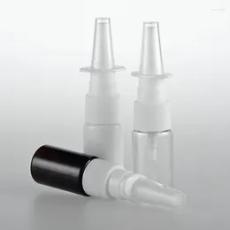 Storage Bottles 100pcs 10ml Empty Blue Brown White Fine Nasal Spray Mist Plastic Bottle Cosmetic Nose Travel Container