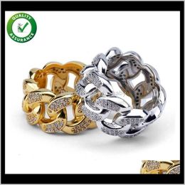 Hip Hop Mens Jewellery Wedding Engagement Love Ring Sets Luxury Designer Men Cuban Link Chain Diamond P Uxj3S Wit9027955