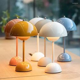 Table Lamps Modern Minimalist LED Desk Lamp Rechargeable Mushroom Bedroom Restaurant Bedside Decoration Gift Touch Night Light