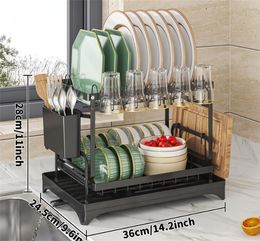 Kitchen Storage Organisation Rack Dish Storage Rack Multifunctional Foldable Bowl Chopstick Storage Rack Tabletop Srain Rack