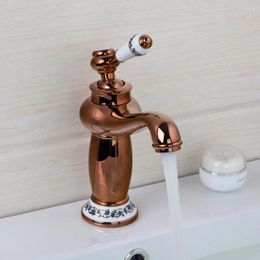 Bathroom Sink Faucets Hello Luxury Design Rose Golden Faucet Torneira 97150/0 Wash Basin Deck Mount Single Handle Mixer Tap