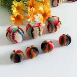 Decorative Flowers 20mm-30mm DIY Mixed Colour Mini Fluffy Soft Pompoms Ball Arts And Crafts Applique Material Children's Hair Accessories