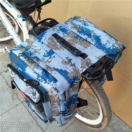Bike Bag Cycling Double Side Rear Rack Camo Trunk Bag Mountain Road Bicycle Tail Seat Pannier Pack Luggage 240418