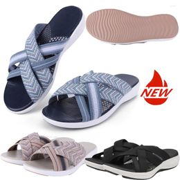 Casual Shoes 2024 Summer Women's Slipper Outdoor Open Toe Soft Sandal Trend Slides Beach Shoe Female Breathable Comfy Orthopaedic Footwear