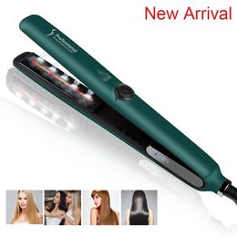 Steam straightener ceramic coating plate LCD display flat iron MCH heating hairstyle tool with infrared function gift 240428
