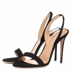 Summer Designer Brands Sling Sandals Shoes For Women So Nude Plexi Sandal Swirls Pointed Toe Lady slingback High Heels Sexy Open Toe Shoes EU35-42