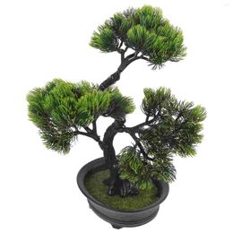 Decorative Flowers Artificial Potted Fake Bonsai Faux Indoor Plants Display Tree Abs Cute Small Desk Air