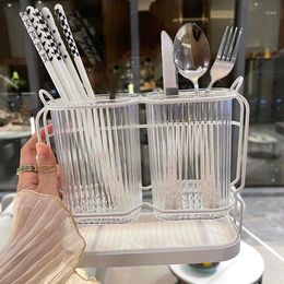 Kitchen Storage Luxury Cutlery Drainer Wall Mounted Organiser Spork Spoon Holder Utensil Drying Rack