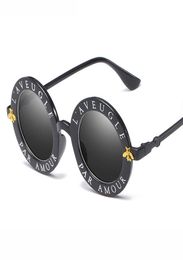 Luxury Sunglasses Retro Letter Round Frame Sun glasses Unisex Little Bee Eyewear UV400 Protection Sunglasses3624929