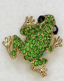 Whole Crystal Rhinestone Small Frog Pin Brooch Fashion Jewellery gift C7543720152