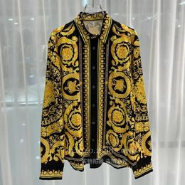 Luxury Royal Shirts Men Casual Full Social Paisley Floral Digital Printing Shirt Manga Longa Prom Party Shirts Roupas Masculinas 240429