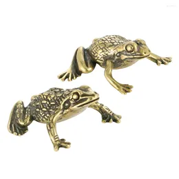 Decorative Figurines Brass Frog Frogs Statue Chinese Style Small Decoration Tabletop Toad Shaped Figurine