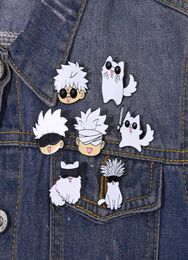 Jujutsu Kaisen Enamel Pin Cartoon Anime Brooches Animals Cat Custom Metal Hat Lapel Clothes Backpack Jewelry Friends Fans Gift2769561