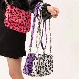 Shoulder Bags Winter Fashion Ladies Messenger Plush Leopard Pattern Female Small Bag Vintage Women Tote Clutch Purse Handbags