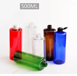 Storage Bottles 500ml Pretty Colours PET Bottle With Plastic Flip Lid Essential Oil/Liquid/Moisturizer/Facial Water Container