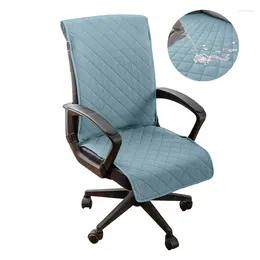 Chair Covers Quilted Office Cover Solid Colour Anti-dirty Computer Desk Armchair Slipcovers With Buckle Gaming Seat 1PC