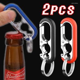 Keychains Creative Multi-function Car Keychain Portable Wine Bottle Can Opener Keyring Men Metal Key Chains Party Bar Kitchen Tool Gadgets