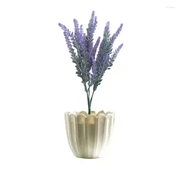 Decorative Flowers Artificial Lavender Simulation Plants Indoor UV Resistant Outdoor Purple Fake For Home Decor