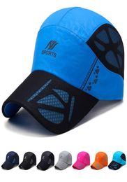 Men women sport running caps Adjustable outdoor visor cap summer sun hat breathable mesh hats Baseball4639278