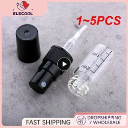 Storage Bottles 1-5PCS 2ml 5ml 10ml Black Glass Perfume Bottle With Scale Sample Mist Sprayer Atomizer Thin Vials 4#