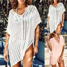 Loose Bikini Wrap Up Swimwear Cover High Waisted Sets For Women Hollow Out Knitwear Beach Sun Clothing