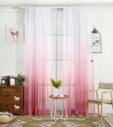 1PCS 200X100CM Gradient Sheer Curtain Tulle Window Treatment Voile Drape Valance 1 Panel Fabric Printed Curtains For Bedroom9645572