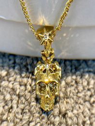 Luxury Fashion Decadent Aesthetics Skull And Pendant Neklace Brand Gold Color Jewelry For Women Punk Collar2764254