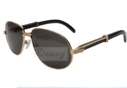 Factory Outlet New Natural Black Horn Sunglasses 566 Exquisite Eyeglasses Metal Frame Sunglasses Size 6116140mm Fashionable 4388147