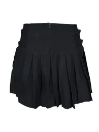 Skirts Women Pleated Mini Skirt Y2k Low Waist Denim Cargo Ruffle Hem Short Harajuku Aesthetic Gothic Punk