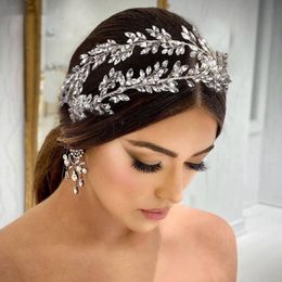 Headpieces Rhinestone Bridal Hair Jewellery Tiaras Diamond Wedding Headpiece Crown Silver Crystal Headbands For Women JewelryHeadpieces 2846