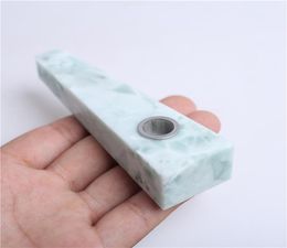 RREE HJT Whole modern Square smoking pipes natural Snowflake Stone CRYSTAL quartz Tobacco Wands Pipes healing P2085267