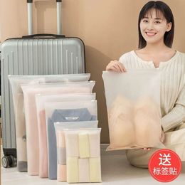 Travel PE Thickened Clothes Sorting Shoes Storage Transparent Waterproof Portable Split Bag Set of Six