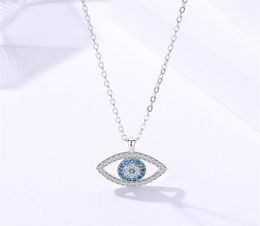 925 Sterling Silver Womens Cubic Zirconia devil evil blue eye Pendant necklace CZ Stone Turkish fashion Jewellery China Whole18914438909